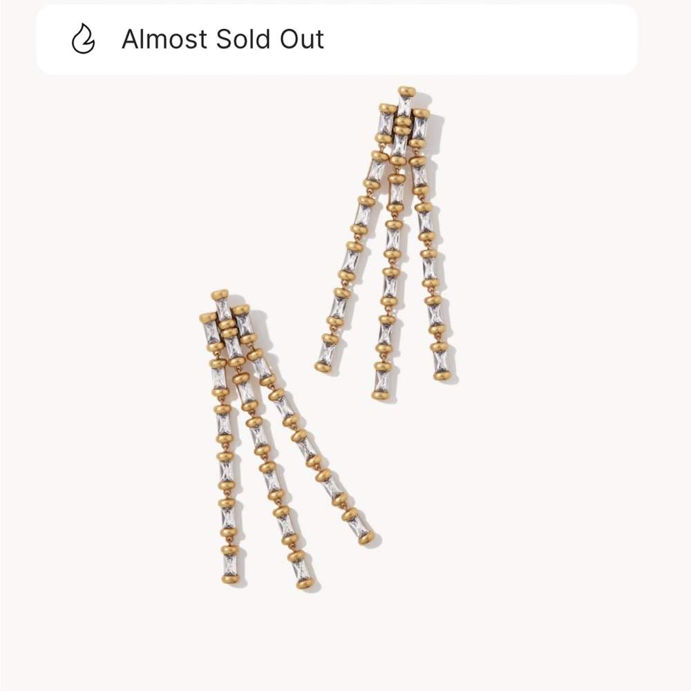 Kendra Scott Ember Vintage Gold Crystal Statement Earrings